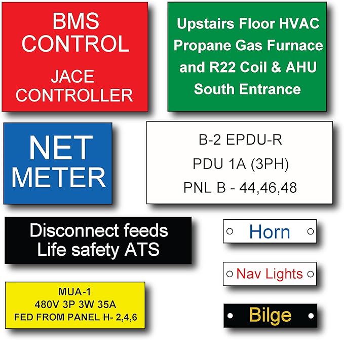 Engraved Electrical Panel Labels, Phenolic Labels, Breaker Box Label, Electric Meter Tags, Plastic Electrical Label, Plastic Tags