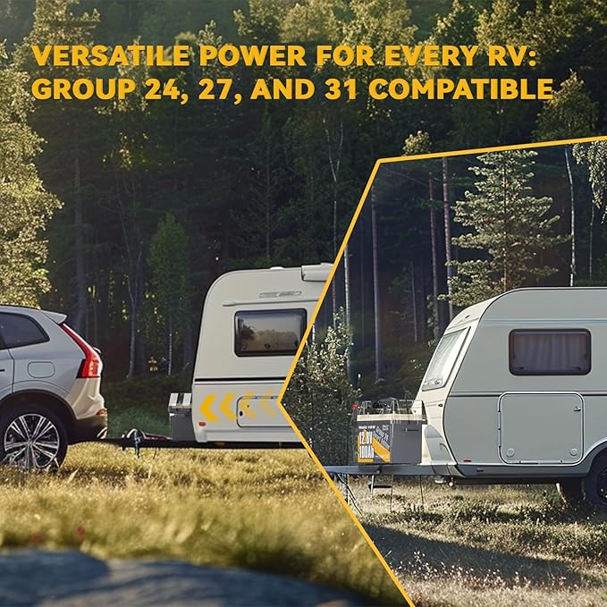 Power Queen 12V 100Ah LiFePO4 Battery Bluetooth Lithium Battery, Low-temp Cut-off Deep Cycle Battery with 100A BMS, 1280Wh Energy, Up to 15000 Cycles for Trailer RV, Motor Home, Marine