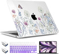 TWOLSKOO Compatible with M4 MacBook Air 15 inch Case 2025-2023 Released Model M4 A3241 M3 A3114 M2 A2941, Plastic Hard Shell & Screen Protector & Keyboard Cover & Type C Adapter, Dandelions