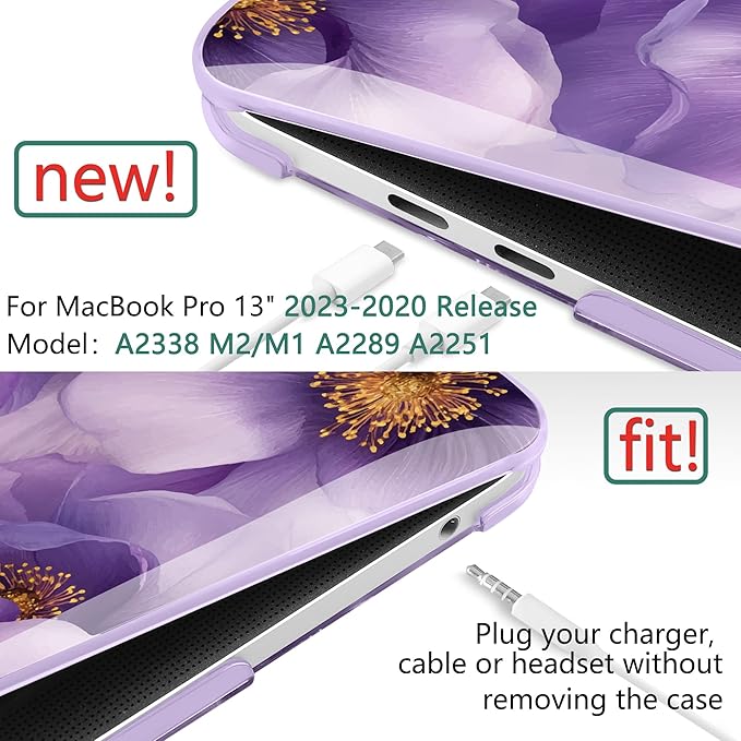 TWOLSKOO Compatible with MacBook Pro 13 inch Case 2023-2016 A2338 M2/M1 A2251 - Image 2