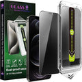 (2-Pack Anti-Spy Privacy Screen Protector for iPhone 12/12 Pro(6.1-Inch),9H Tempered Glass,Full Coverage,Anti-Fingerprint,Auto Dust Removal,Bubble-Free,Easy Installation