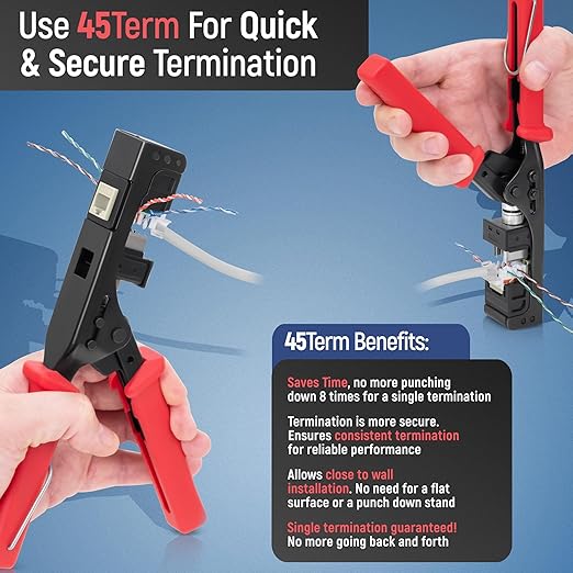 Everest 45° Angled RJ45 Cat6 Keystone Jacks 10-Pack in Ivory - Slim Profile Female RJ45 Connectors - Cat 6 Keystone Jack - Compatible with 45° Angled Speed Termination Tool - 45Term (B0BL3GS7ZY)