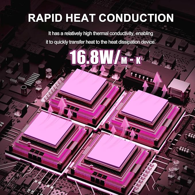 Maxtor Thermal Pad 16.8 W/mK,Thermal Pads for GPU/CPU/LED/Cooler,Excellent Heat Conduction，High Temperature Resistance (120 * 120 * 3.0mm（1pcs）)