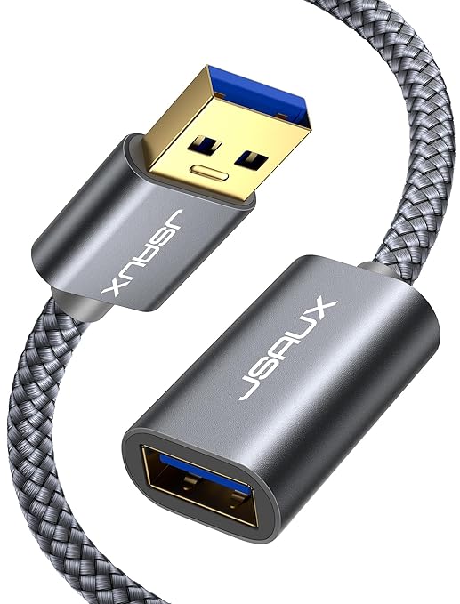 JSAUX USB 3.0 Extension Cable 10FT, USB A Male to Female Extension Cord Durable Braided Material Fast Data Transfer Compatible with USB Keyboard, Flash Drive, Hard Drive, PlayStation, Xbox, Oculus VR