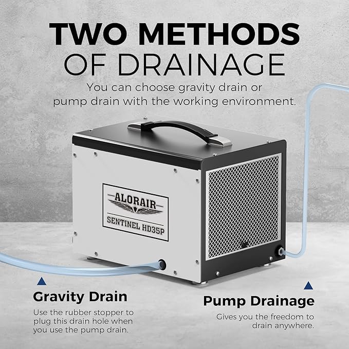 ALORAIR Crawl Space/Basement Dehumidifier 70 Pint with Pump, Automatic Defrost, Up to 1000 Sq Ft Commercial Dehumidifier, Memory Start, cETL Listed
