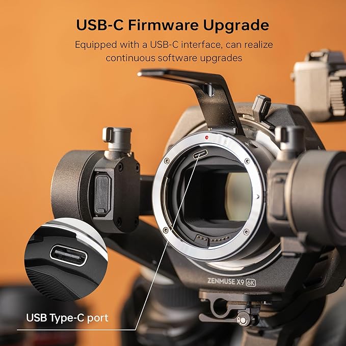 VILTROX EF-DL Lens Mount Adapter Auto Focus EF/EF-S Lens to DJI Ronin 4D Camera Lens Adapter Converter with USB Type-C Upgrade Compatible with Canon EF/EF-S Lens to DJI Ronin 4D Camera