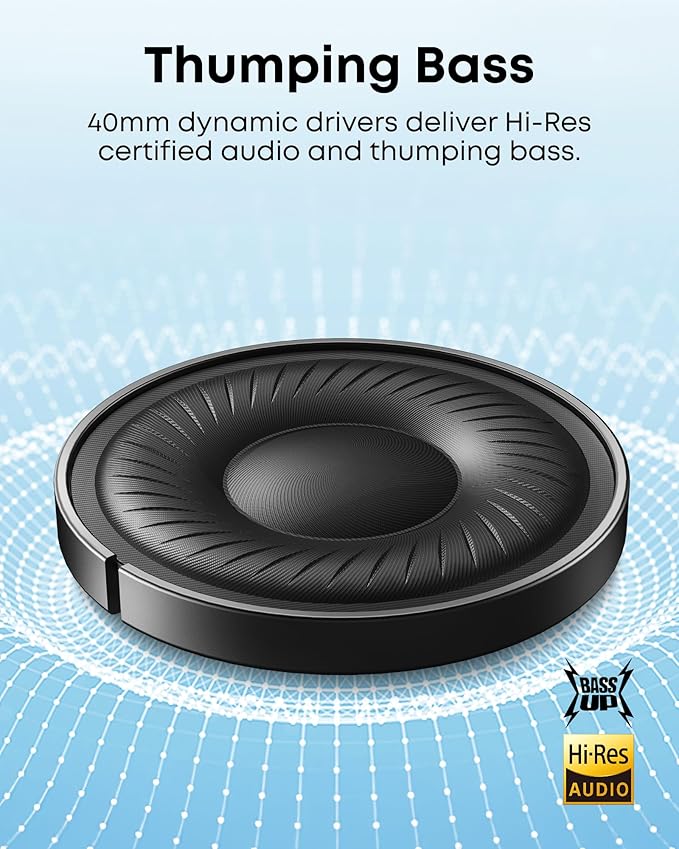 Soundcore by Anker Q20i Hybrid Active Noise Cancelling Headphones, Wireless Over-Ear Bluetooth, 40H Long ANC Playtime, Hi-Res Audio, Big Bass, Customize via an App, Transparency Mode (White)