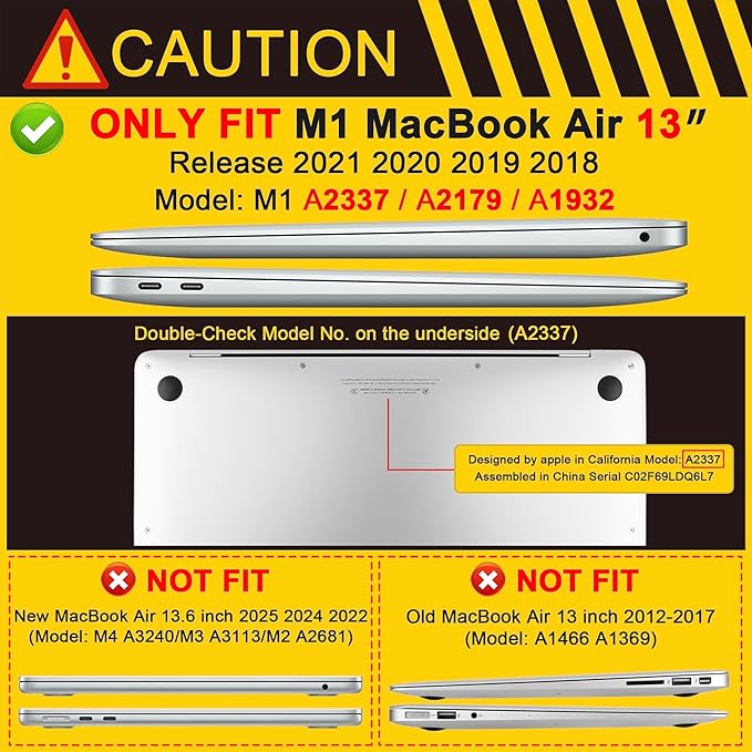 MEEgoodo for MacBook Air 13 inch Case 2021 2020 2019 2018 A2337 M1 A2179 A1932 - Image 2