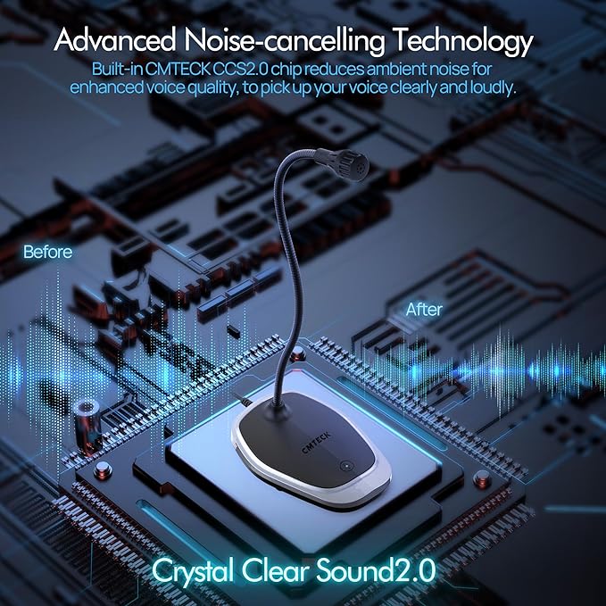CMTECK USB Computer Microphone, Plug &Play Desktop Omnidirectional Condenser PC - Image 3