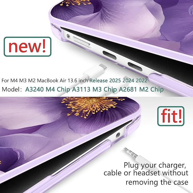 TWOLSKOO Compatible with M4 MacBook Air 13.6 inch Case 2025-2022 Release M4 - Image 3