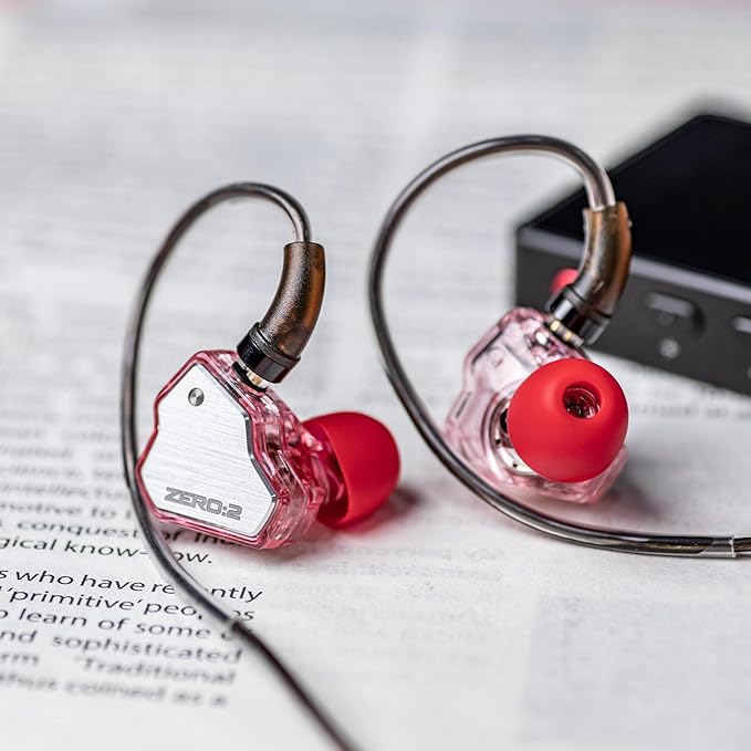 Linsoul 7Hz x Crinacle Zero:2 in Ear Monitor, Updated 10mm Dynamic Driver IEM, Wired Earbuds Earphones, Gaming Earbuds, with OFC IEM Cable for Musician (Pink)
