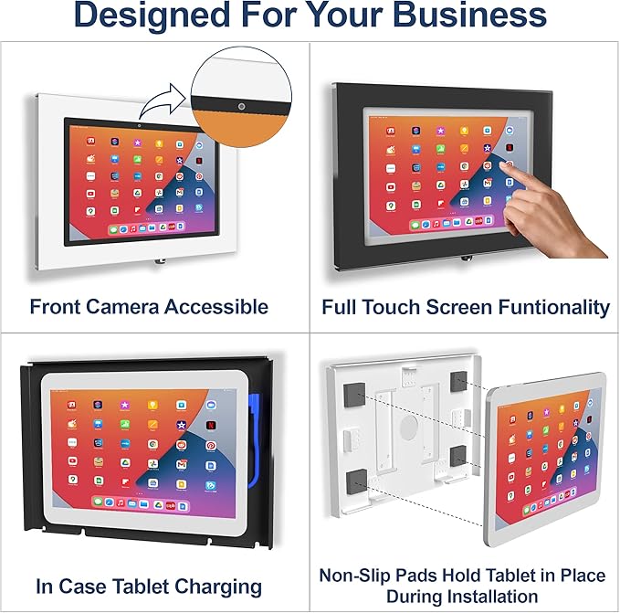 TABcare Locking Security Metal Case for Apple iPad Pro 11" 1st, 2nd, 3rd, 4th gen. for Kiosk, POS, Store, Show Display (White, iPad Pro 11 1/2/3/4)