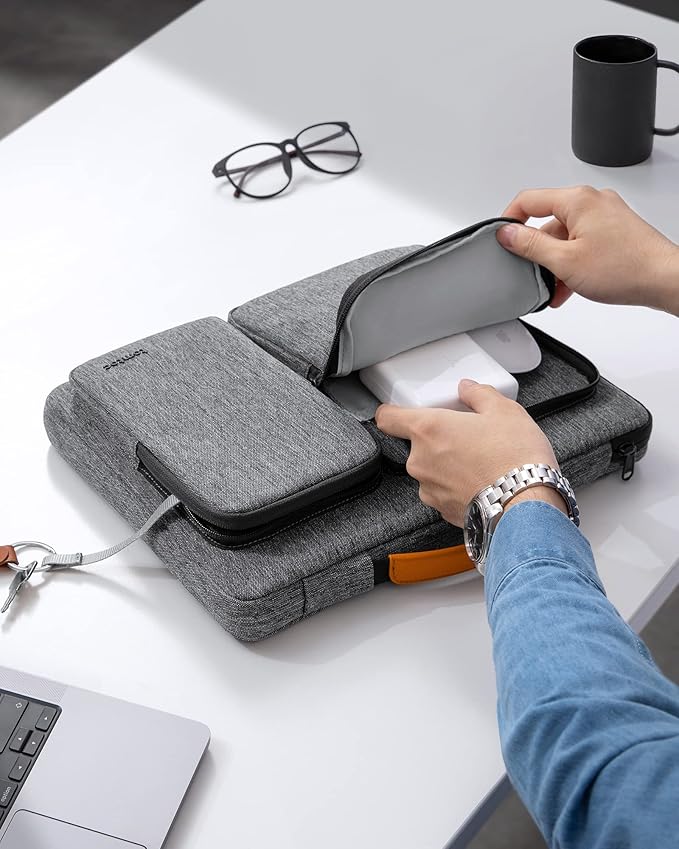 tomtoc 360 Protective Laptop Sleeve for 15-inch New MacBook Air M3/A3114 M2/A2941 2024-2023, 15 Inch Surface Laptop 6/5, Dell XPS 15 Plus, MacBook Pro (A1990 A1707), Water-resistant Accessory Bag Case