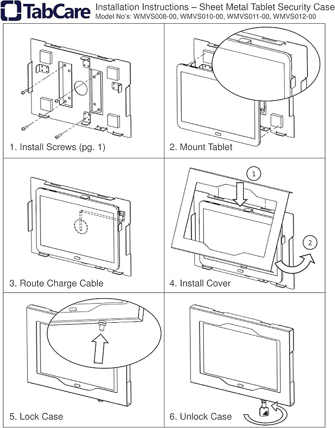 TABcare Locking Security Metal Case for Apple iPad Pro 12.9" 3/4/5/6 for Kiosk, POS, Store, Show Display (White, iPad Pro 12.9 3/4/5/6)