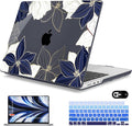 Mektron Case for MacBook Pro 16" M4 A3403 A3186 M3 A2991 M2 A2780 M1 A2485 (2021/2023/2024) Pro/Max with Touch ID, Hard Shell Plastic Laptop Cover Keyboard Cover Screen Protector, Gold line Lily