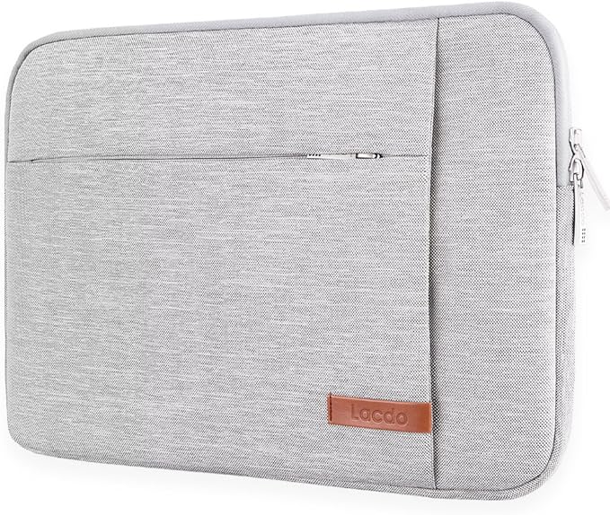 Lacdo Laptop Sleeve Case for 15 inch New MacBook Air M4 A3241 2025, M3 A3114, M2 A2941 2024-2023, 15 inch MacBook Pro A1990 A1707, Dell XPS 15 Plus Computer Case Bag with Accessory Pocket, Gray
