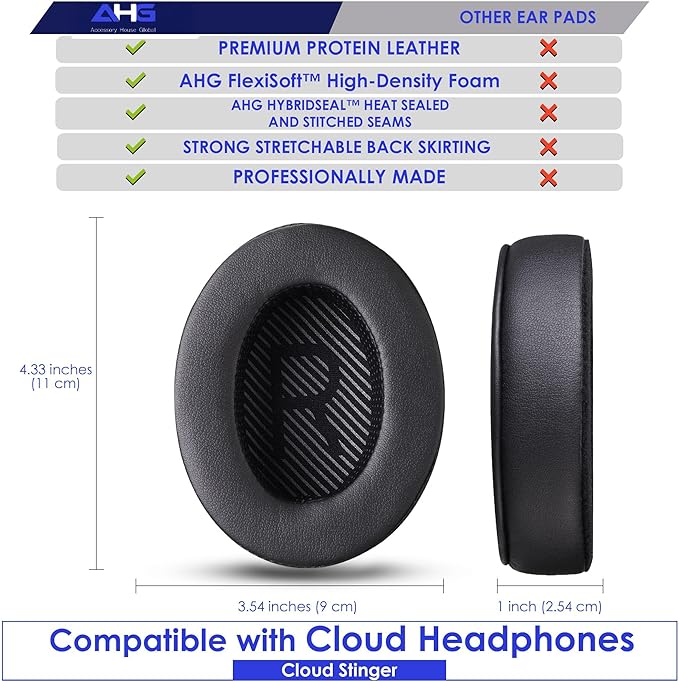 AHG Upgrade Premium Replacement Cloud Stinger Ear Pads Cushions and Headband - Image 4