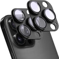 2 Pack Camera Lens Protector for iPhone 15 Pro/iPhone 15 Pro Max,[Not Easy to Breakn ] AR Tempered Glass Strong Adsorption Metal Camera Cover Screen-Black