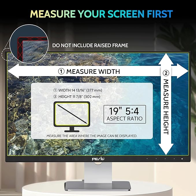[2-Pack] 19 Inch Privacy Screen for Computer Monitor 5:4 Aspect Ratio, Eye Protection Anti Blue Light Glare Shield, 19inch Removable Black Blackout Anti Spy Desktop Security Private Filter