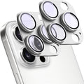 2 Pack Camera Lens Protector for iPhone 15 Pro/iPhone 15 Pro Max,[Not Easy to Breakn ] AR Tempered Glass Strong Adsorption Metal Camera Cover Screen-Silvery
