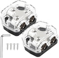 2 Way Power Distribution Block 1x 0 GA in 2X 0 GA Out Circuit Protector Distribution Connecting Blocks for Car Audio Splitter,2Pcs with Installation Kit