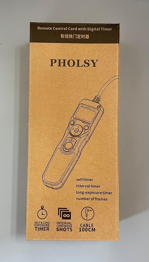 PHOLSY P6 Timer Remote Control Cable with Intervalometer for Panasonic S5, S1H, S1RM, S1R, S1M, S1, G95, G91, FZ10002, G9, GH5, G85, G81, GX8, GX7, GH4, GH3, FZ2500, FZ2000, FZ1000, FZ300, FZ200