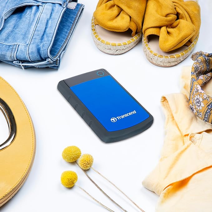 Transcend 4TB External Hard Drive, for PS4/PC/Mac/Desktop/Laptop/Xbox One/Xbox 360, USB3.1Gen1 (5Gbps) Type-A Portable HDD, One Touch Auto-Backup, Shock Resistant, Three-Stage Shock Protection System