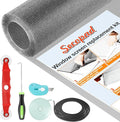 Window Screens Replacement Repair Kit, Grey Screen Door Mesh Replacement Kit, Durable Fiberglass Mesh Roll with Tools for Windows Doors Patio and Porch, 48in x 118in