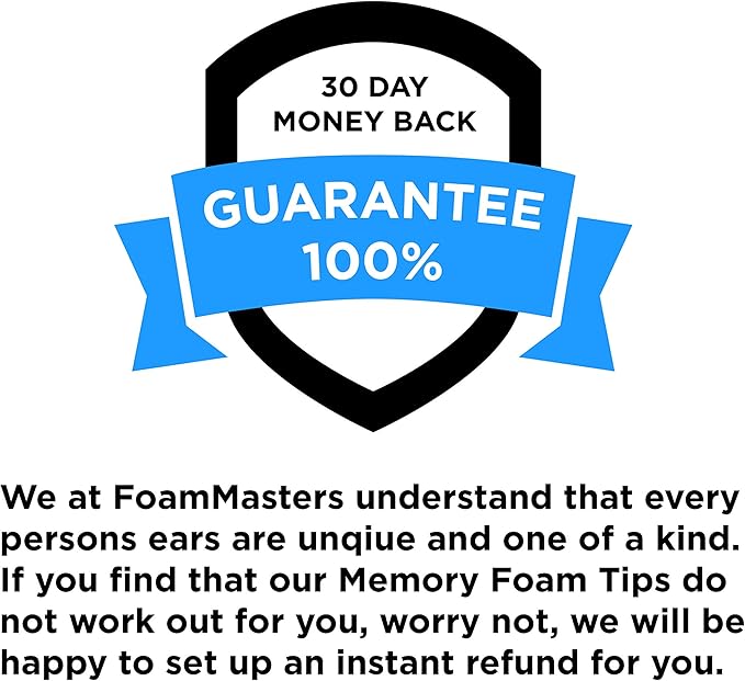 Foam Masters Memory Foam Ear Tips for AirPods Pro 1st & 2nd Gen | Comfortable | Secure | Better Noise Cancellation | Version 3.0 Replacement Buds (Medium - 3 Pairs, Black)
