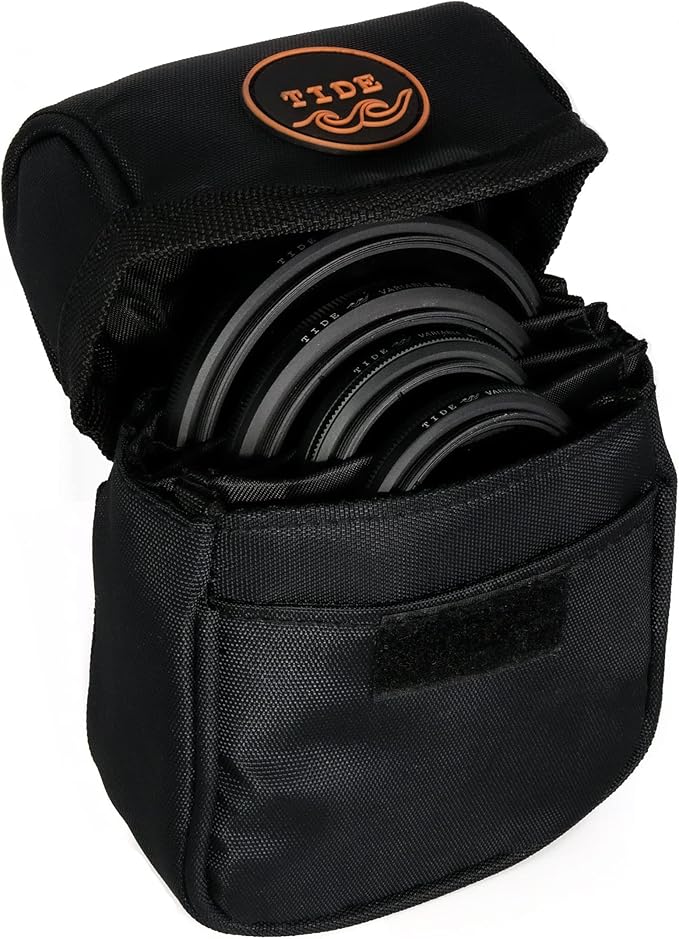 Tide Optics Filter Pouch | Holds 5 Filters Up to 86mm | Durable Protective Case Bag for Photography Camera Filters | Water & Dust Resistant…