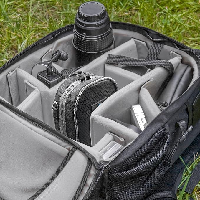 Lightdow Camera Filter Bag - Detachable 8-Slot Lens Carry Case with Belt Loop Pouch - Water-Resistant & Dustproof Design for 37mm-95mm Filters