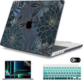 Mektron Case for MacBook Pro 16" M4 A3403 A3186 M3 A2991 M2 A2780 M1 A2485 (2021/2023/2024) Pro/Max with Touch ID, Hard Shell Plastic Laptop Cover Keyboard Cover Screen Protector, Dahlia Flower C035