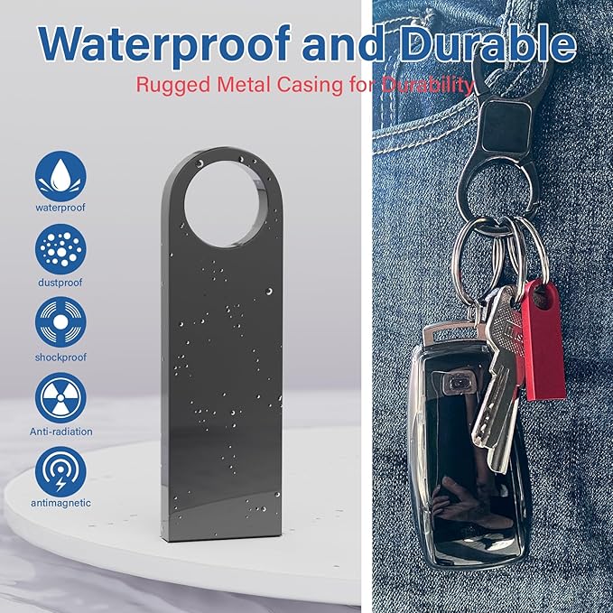 Customizable Flash Drives 256MB, Wooolken Personalized USB 2.0 Thumb Drives 10/20/50/100 Pack, Logo Pendrive Custom Memory Stick USB Engraved Logo (Metal)