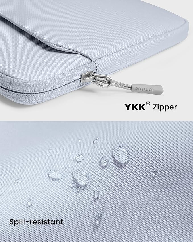 tomtoc Slim Laptop Sleeve Case for 13-inch New MacBook Air M4/A3420 M3/A3113 M2/A2681, M1/A2337 2025-2018, MacBook Pro M2/M1, Water-Resistant Protective Carrying Case with Accessories Pocket