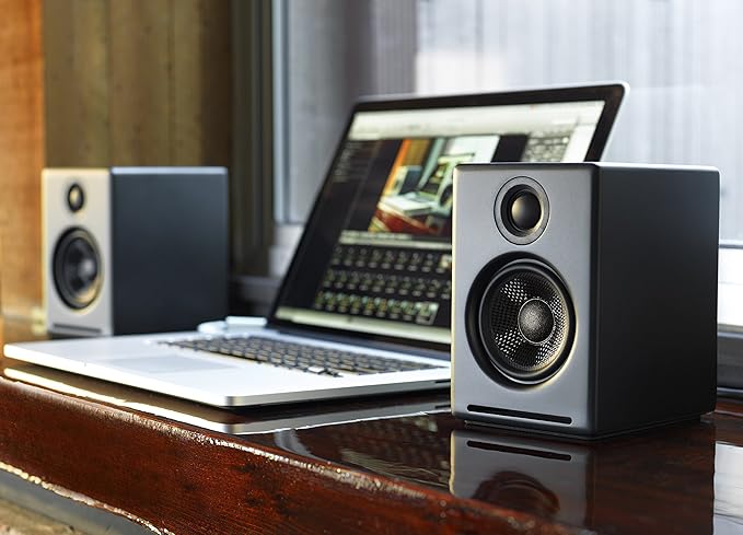 Audioengine A2+ Desktop 24 Bit Wireless Bluetooth Desktop Speakers - 60W Computer Speakers for Music and Gaming