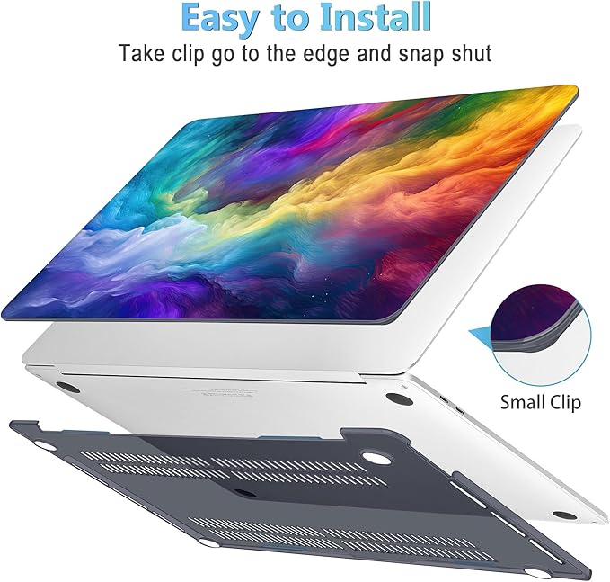 Mektron for MacBook Air 13 Case A1466/A1369, Snap-on Plastic Hard Shell Cover - Image 3