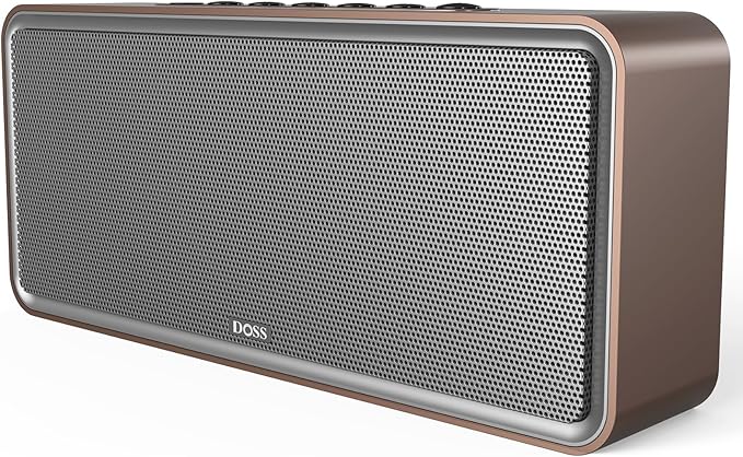DOSS SoundBox XL Bluetooth Speaker with Subwoofer, 32W Loud Sound with Booming Bass, Dual DSP Technologies, 10H Playtime, USB-C, TWS, 2.1 Audio Channel for Home, Indoor and Office - Gold