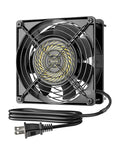 DEWENWILS 120V AC Fan, Waterproof Exhaust Fan 120mm, 18W 2850RPM 90CFM, DIY Cooling Fan for Refrigerator, Computer Case, Compressor Engine, Generator, UL Listed