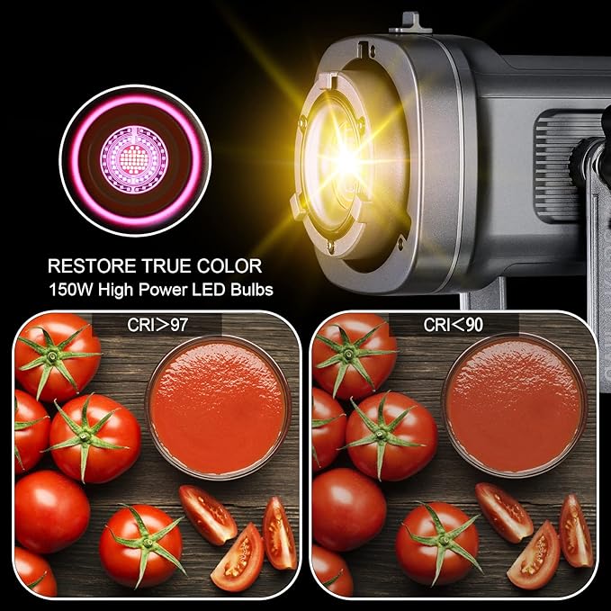 GVM 150W RGB Video Light Kit, 2700K~7500K Bi-Color LED Video Light Photography Studio Lighting Kit with Lantern Softbox & Stand, Continuous Output Lighting Kit with 8 Lighting Effects, CRI 97+