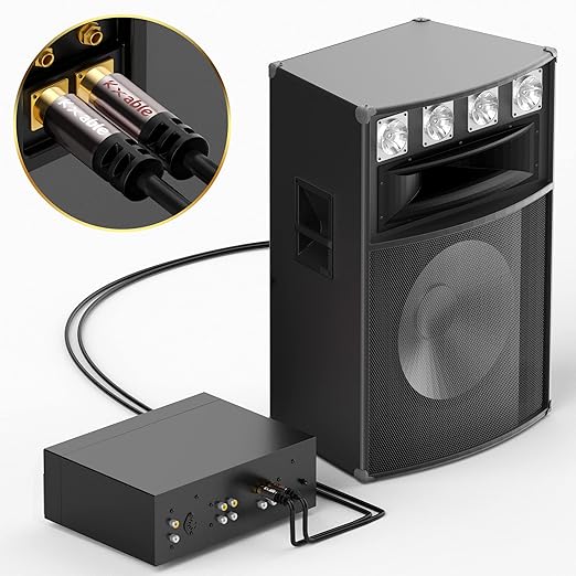 RCA Cable 8FT, 2RCA Male to 2RCA Male Stereo Audio Cable,【Oxygen-Free Copper, Hi-Fi Sound, Double Shielded】 2 RCA Car Audio Subwoofer Cord for Home Theater, HDTV, Amplifier, Hi-Fi System, Speaker