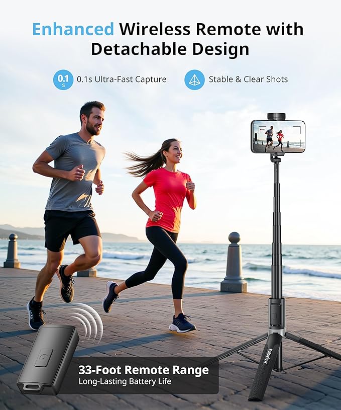 72'' Selfie Stick Tripod,Tripod for iPhone Wireless Remote for Selfies,Group Photograph,Video Recording. Phone Stand Compatible with iPhone Android Phone,Camera