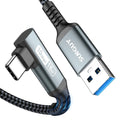 Carplay Cable 0.8FT, 10Gbps Right Angle USB A to C 3.1 Gen 2 High Speed Data Transfer Cable, Compatible Android Auto, USB C Car Charger Cable for 15/15 Pro Max, iPad Pro, Samsung S24