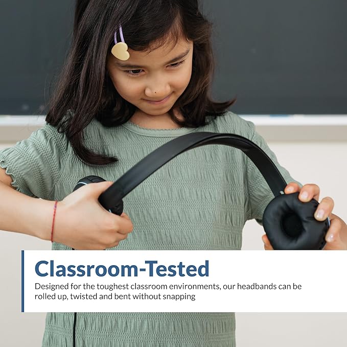 Cyber Acoustics USB-C Stereo Headset (AC-5014-10) – Durable, Crisp, and Clear Communication in Classrooms and at Home; in-Line Controls for Volume and Mic Mute - 10 Pack
