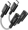 2 Pack Lightning to USB C Adapter,Lightning Female to USB C Male Cable Adapter Type C Charger Connector for iPhone 17 16 15 Pro Max Plus,Samsung S25/S24/S23,Fast Charging & Data Sync,Not for Audio/OTG