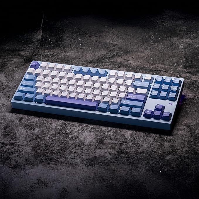KEEBMONKEY WOBKEY Crush 80 Reboot CNC Aluminum 5-Second Quick-Release Triple-Mode Connectivity Mechanical Keyboard with Superior Acoustics (Pro Blue)