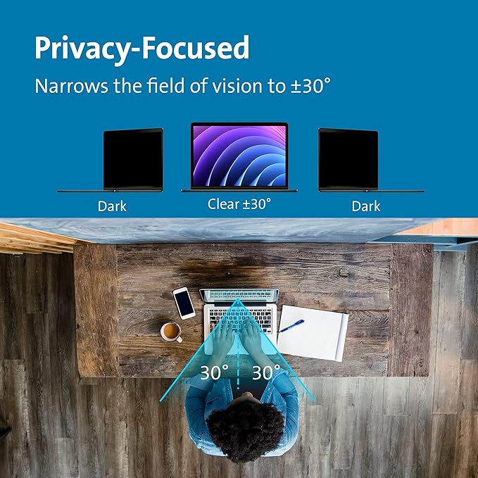 Kensington MagPro™ Magnetic Laptop Privacy Screen 15.6 inch, Removable 16:9 Laptop Privacy Filter Shield, Anti-Glare, Blue Ray Reduction, Compatible with HP/Dell/Acer/Asus/Lenovo (K58353WW)