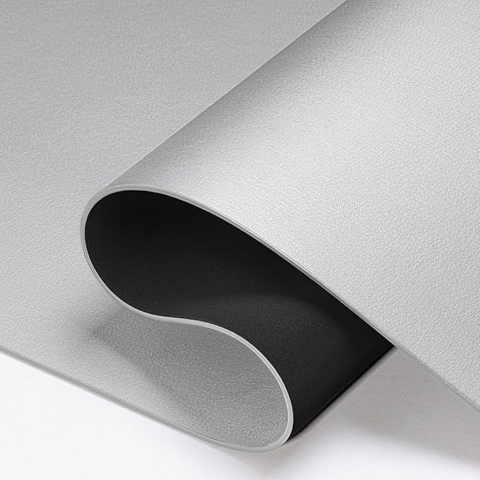 Nekmit Leather Desk Blotter Pad 36 x 20 Inches, Flat, Non-Slip, Waterproof, Gray