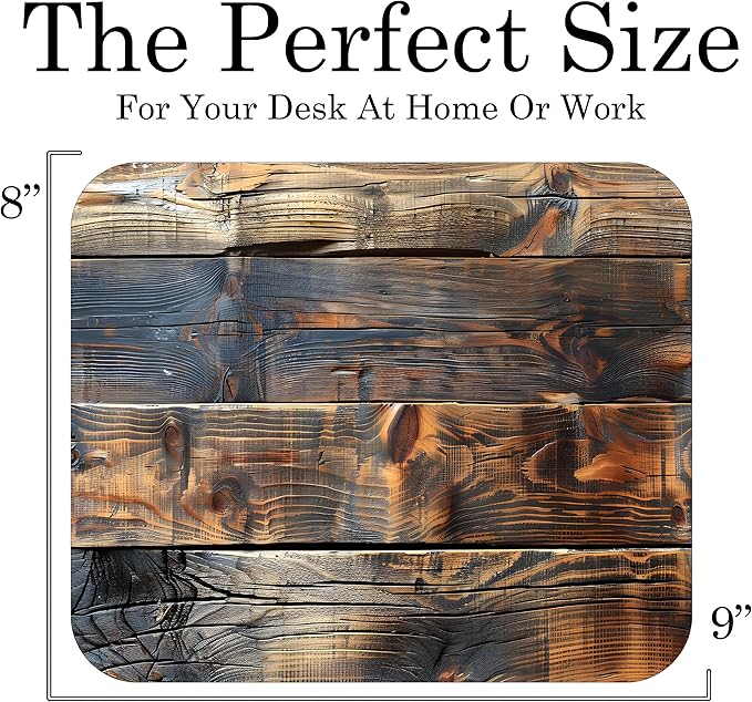Rustic Wood Decorative Colorful Mouse Pad Mat Mousepad for Desk Computer Laptop PC Gaming Home or Office Gift (Rustic Wood MP54)