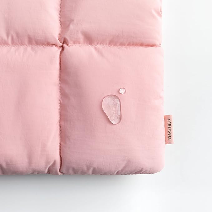 Comfyable Puffy Laptop Sleeve 13 Inch 14 Inch, Quilted Puffer Laptop Carrying Case for Women, Pillow Case Compatible with MacBook Air M4 2025 M3 M2 M1, MacBook Pro M4 Pro/Max, Pink