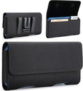 Mopaclle Nylon Horizontal Phone Holster for Men Belt, Magnetic Closure Cell Phone Belt Holder with Metal Clip and Dual Belt Loops for iPhone 13 mini, 12 mini, SE 2022, SE 2020, iPhone 8, 7, 6S, 6